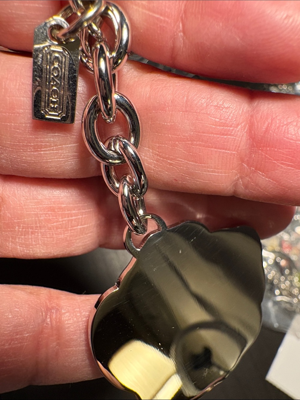 Coach Purple Flower Keychain Key Ring - Picture 3 of 3